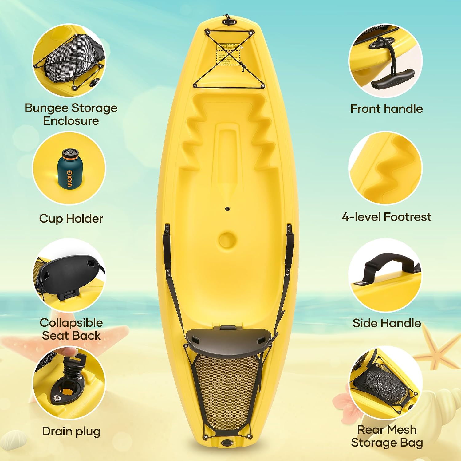قارب كاياك مع مجداف بطول 6.5 ق - مراجعة Fishing Kayak Sit In وسعره