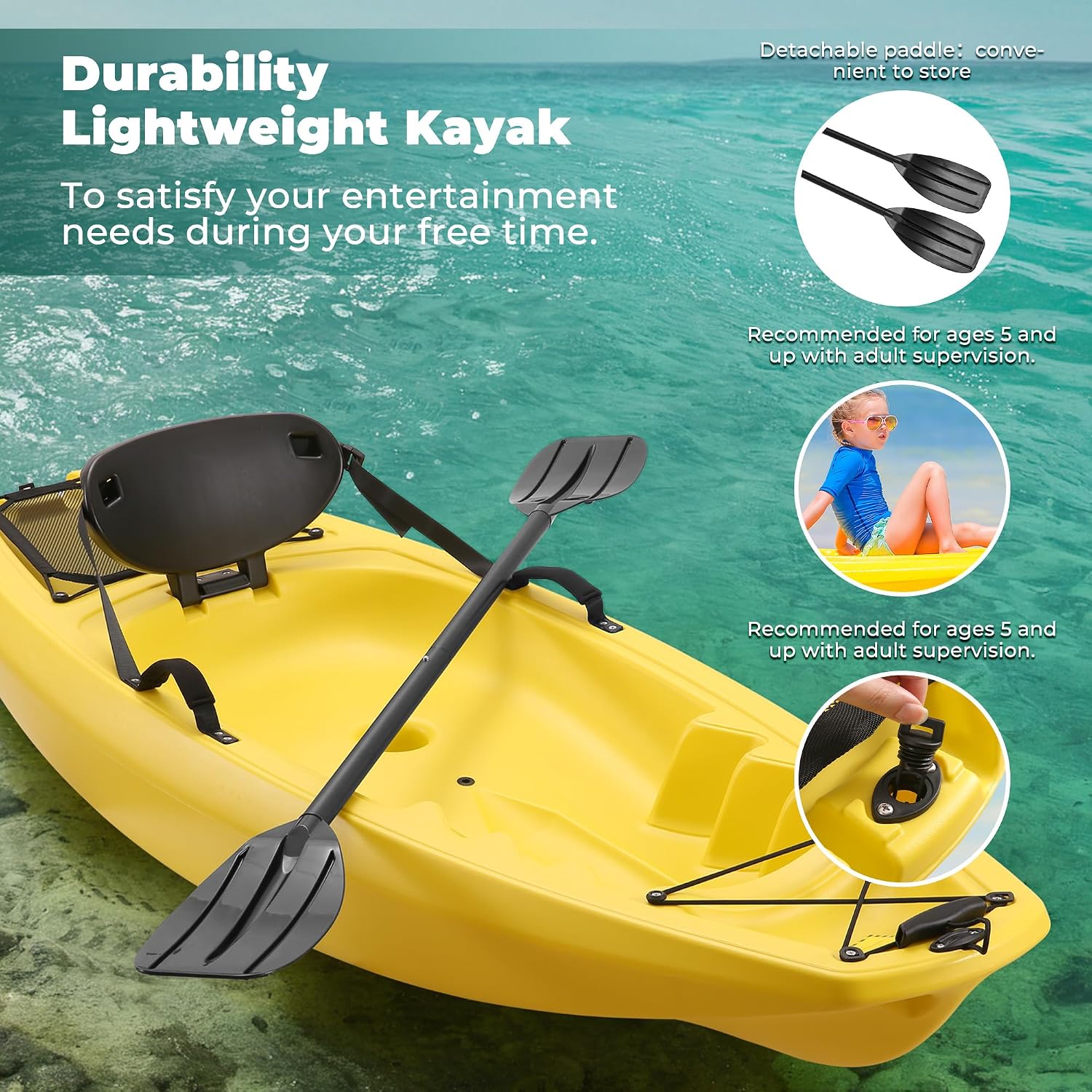 قارب كاياك مع مجداف بطول 6.5 ق - مراجعة Fishing Kayak Sit In وسعره