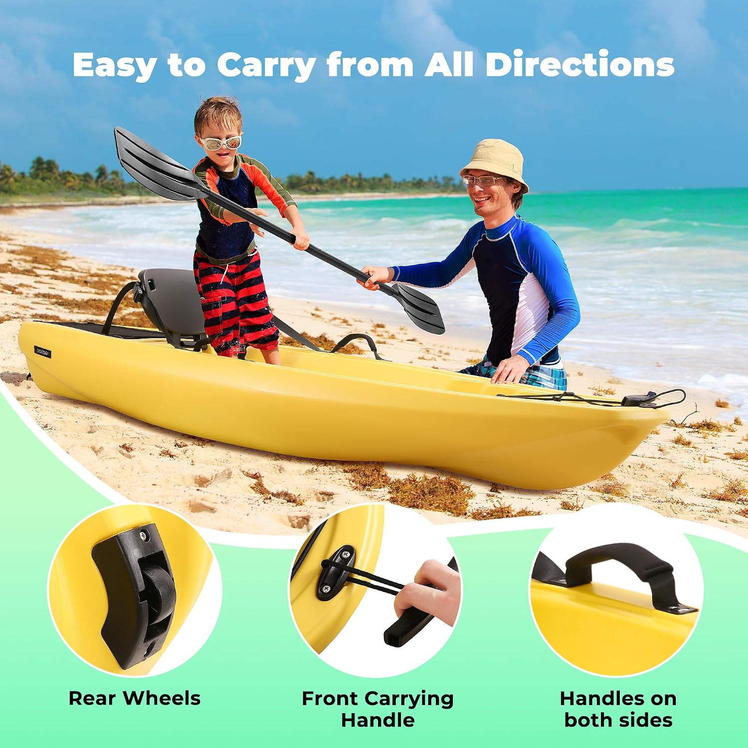 قارب كاياك مع مجداف بطول 6.5 ق - مراجعة Fishing Kayak Sit In وسعره