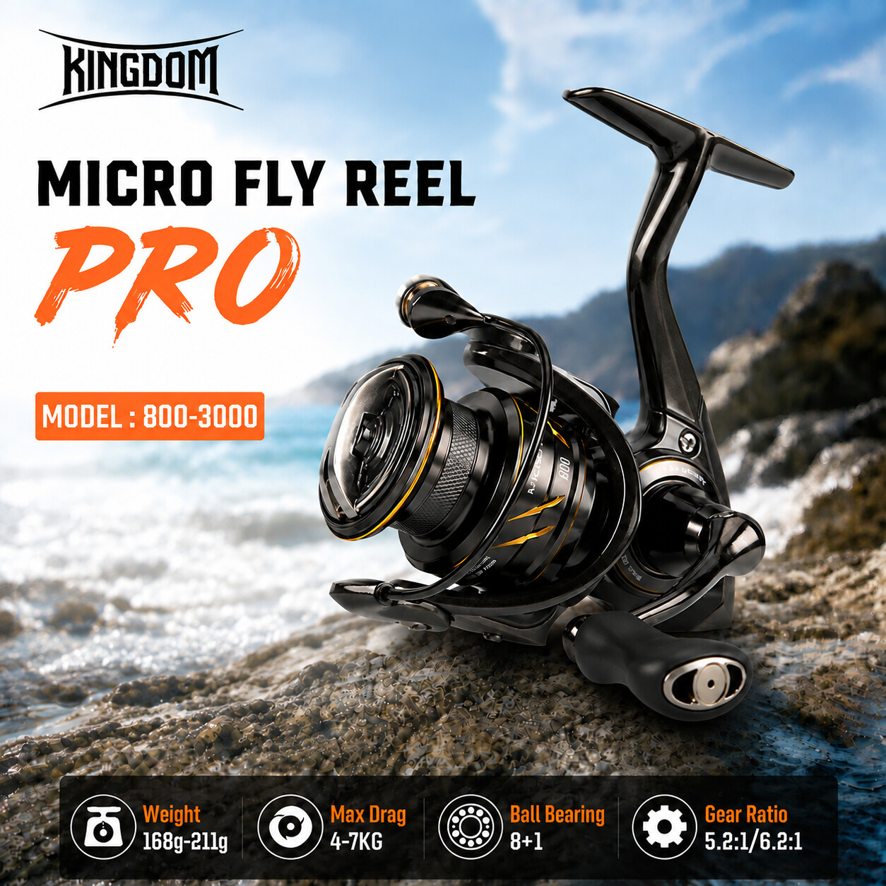 بكرة صيد دوارة Kingdom Micro F - مراجعة Abu Garcia Reel Revo وسعره